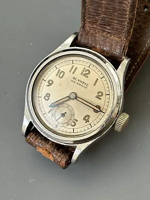 Vintage Olympic Military Style Men's Mechanical Watch - Repair • $159