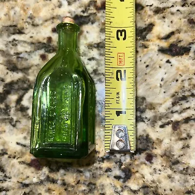 Vintage Green Cathedral Electric Tonic Chief Wahoo Bottle 3-1/4” Mini Wheaton • $7.99