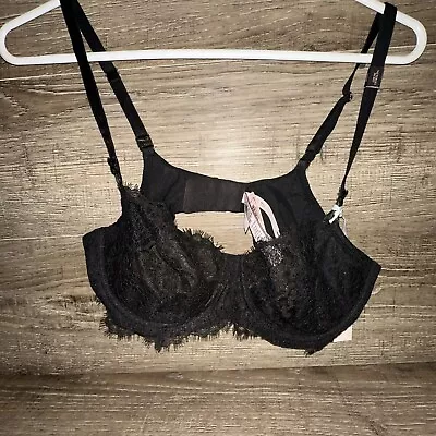 Victoria’s Secret Dream Angels Push Up Without Padding Black Lace Bra Sz 38B • $23.75