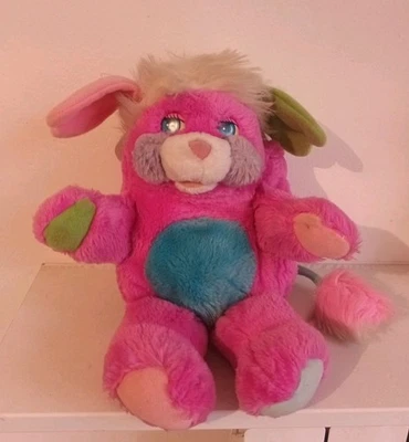 Peluche Lapin Popples MATTEL Les Z'animaux Vintage 1986 Popples Animaux Blanc Rose Vert 25 Cm Rare Peluche Lapin Popples MATTEL Les Z'animaux Vintage 1986 Popples Animaux Blanc Rose Vert 25 Cm Rare
