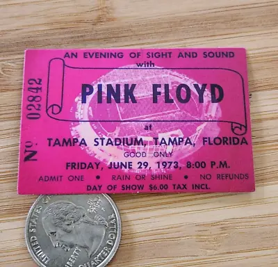 PINK FLOYD TICKET STUB STICKER Retro 1973 Tampa Stadium Concert Rock Music • $6.73