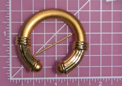 Monet - Stylized C Shape  VIKING BRACELET  - Gold -Tone ~ Brooch Pin - 24 • $9