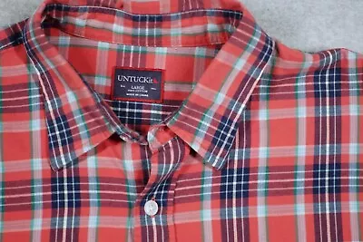 UNTUCKit Shirt Mens Large Casual Tartan Plaid Cotton Casual Workwear Preppy • $16.88