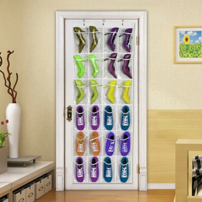 $14.85 • Buy 24 Pockets Shoe Holder Bag Organiser Over Door Hanging Shelf Rack Storage Hooks