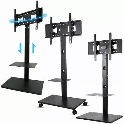 Sturdy Metal Base TV Stand With Mount Bracket 32-70  TVs Cantilever Floor Stand • £59.92