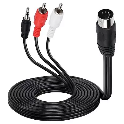 Din MIDI 5 Pin To RCA And 3.5mm Cable 5 Pin DIN Male Plug To 2RCA/3.5mm Male... • $20.19