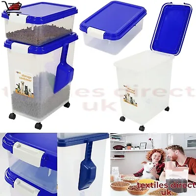 £29.93 • Buy Blue Airtight Large Pet Dog Cat Plastic Food Storage Containers Seed Feed Bin