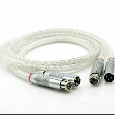  8AG Silver Plated Interconnect Audio Cable HIFI Balanced XLR Cable • $41.40