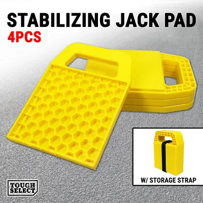 4x RV Stabilizing Jack Pads W/ Handle Caravan Stabilizer Leg Support Camp Blocks • $26.95