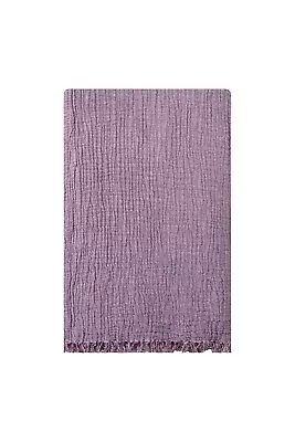 100% Cotton Muslin Blanket Throw 4 Layers Bedspread Muslin Bed Cover Damson • £96.32