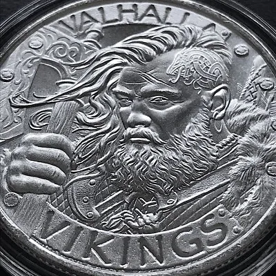 Viking Warrior 1 Oz .999 Silver Coin Sailing To Norse God Odins Valhalla NEW • $41.99