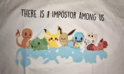 BRAND NEW QWERTEE THERE IS AN IMPOSTER T SHIRT Size XL POKEMON DITTO • £15