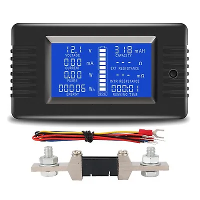 200A Shunt DC Battery Monitor Meter LCD Display 0-200V Volt Amp For Car RV Solar • $21.90