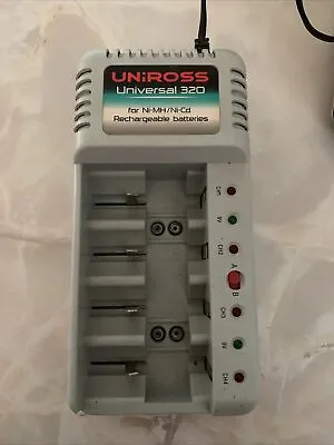 Uniross Unversal 320 Charger For Ni-MH Ni-Cd Rechargeable Batteries AA/AAA/C/D/9 • £8.50