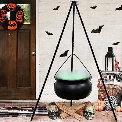 Halloween Decor Outdoor -Large Witches Cauldron On Tripod With LED Light Yard US • $39.99