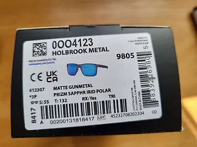 Oakley Sunglasses Holbrook Metal OO4123-07 Gunmetal Prizm Sapphire Polarized • £139