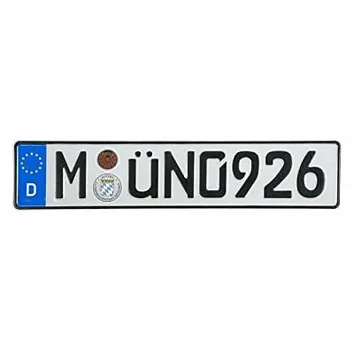Euro License Plate Modern European German Munich Car Tag Embossed Random Numbers • $31.99