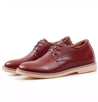 Men's Lace Up Wedding Work Formal Dress Hidden Heel Casual Shoes • $36.24