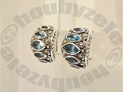 Samuel B Behnam BJC Sterling And 18K Marque Blue Topaz Huggie Earrings • $150