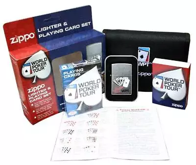 World Poker Tour Zippo Cigarette Lighter And Playing Card Set Personalised • £49.95