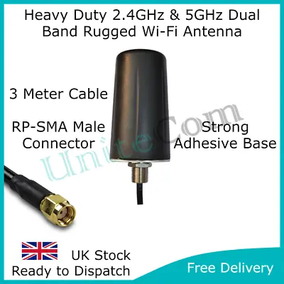 £29.95 • Buy Wi-Fi 2.4 & 5G Rugged Antenna RP-SMA Internal/External Broadband Router Booster
