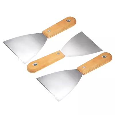 Putty Taping Paint Scraper 4  Steel Blade Bamboo Handle For Wall Floor Tile 3pcs • $14.33