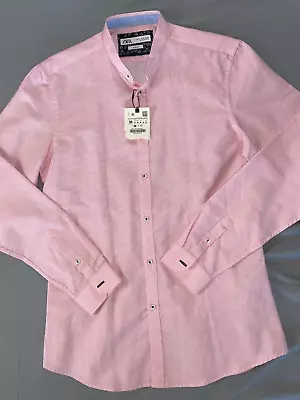 Zara Slim Fit Banded Collar Long Sleeve Button Front Sport Shirt. Women's M NWT • $21.99