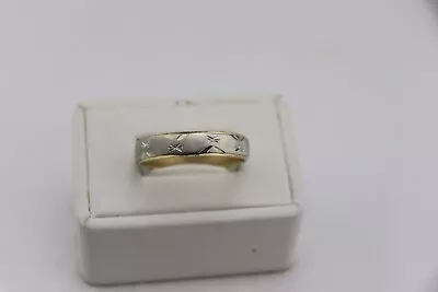 Vintage Mens WEDDING BAND Ring 14K Two Tone Gold LeGant 5.5mm - Size 16 • $375