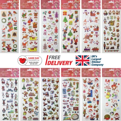 £0.99 • Buy Fun Stickers Christmas Children Birthday Party Loot Bag Fillers Kids Decorating