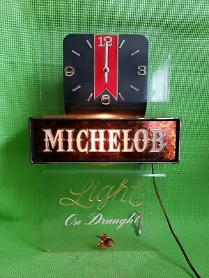 Vintage Michelob Light Beer Lighted Bar Clock-light Works -clock Not Working • $24