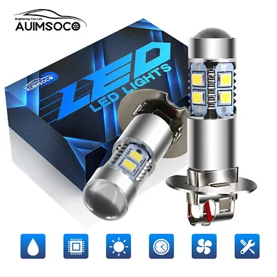 Upgrade H3 Fog Light Bulbs 6000K Cool White LED Plug&Play Headlight Lamp Kit • $18.11