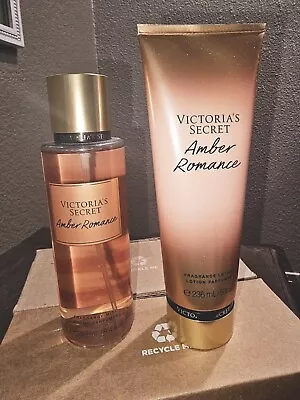 Victoria's Secret Amber Romance 8.4 Oz Body Mist And Lotion Set Bew W/box • $21