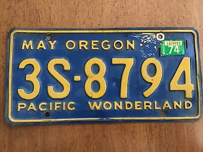 1974 Oregon License Plate Tag Pacific Wonderland • $39.99