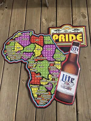 Miller Lite Beer Advertising Tin Sign Pride Africa 29”x28” Approx Bar Mancave • $45