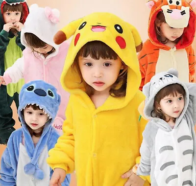 Girls Boys Pyjamas Kids Costume Anime Animal Cosplay Hoodie Soft Sleepwear • $40.68