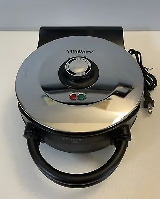 VillaWare Perfect Waffler Round 5 Heart Waffle Maker 3100 Chrome Works W/ WEAR • $29.99