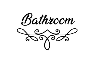 £1.99 • Buy Bathroom Door Sign Vinyl Sticker, Decal Bath Room Door Wall Sticker Curly 2