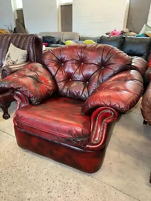 Oxblood Chesterfield Style Armchair Chair  Deliv Poss Leather  • £139.99