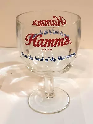 Vintage Hamm's  From The Land Of Sky Blue Waters  Thumbprint Glass Beer Goblet • $7.99