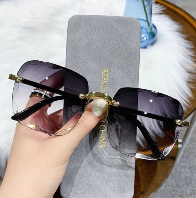 $11.39 • Buy Metal Gradient Polarized Sunglasses Women Sun Protection UV Rimless Sunglasses