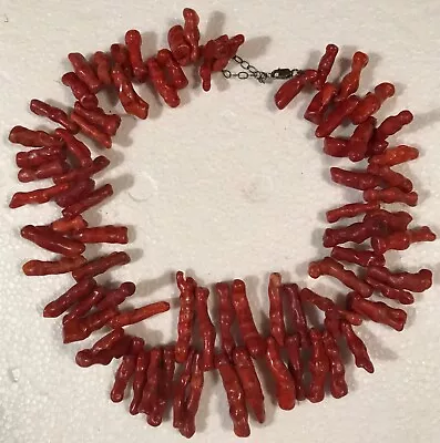 Genuine Red Branch Vintage Mediterranean Coral Necklace 17 Inches 140  Grams • $125
