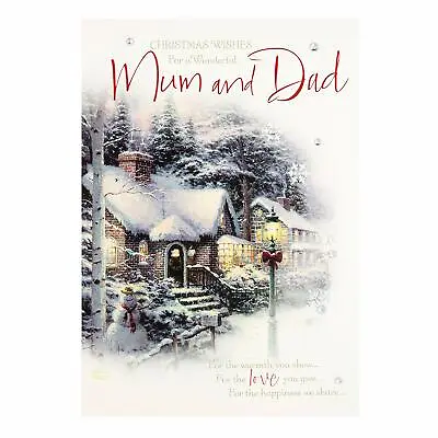 Hallmark Mum And Dad Christmas Card 'Christmas Wishes' Medium • £4.99