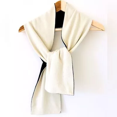 J.Crew Double Sided Color-block100% Cashmere Scarf Black-Cream • $51