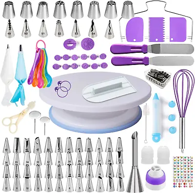 Cake Decorating Kit137pcs Cake Decorating Supplies With Cake Turntable For Tips • £39.21