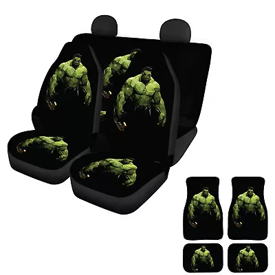 Marvel Hulk 7PCS Car Seat Covers Auto Floor Mats Front Rear Seat Protectors #7 • $63.64