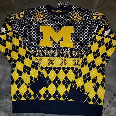 University Of Michigan Wolverines Christmas Sweater Large + Mock Turtleneck XL • $29.99