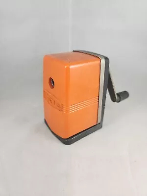 Vintage Bostonette Manual Pencil Sharpener Metal Orange Plastic Wall Desk Mount  • $21.50