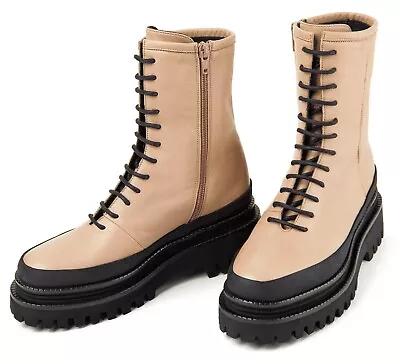 $199.99 • Buy Paloma Barcelo Carine Womens Leather Platform Combat Boots Mauve Size 40, US 9.5