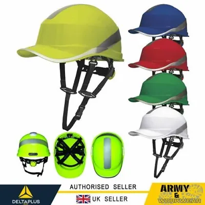 DELTA PLUS Baseball Safety Helmet Hard Hat With Chin Protection Hi Vis Builders • $42.20