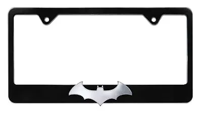 Batman Chrome Bat Black Metal License Plate Frame • $32.49